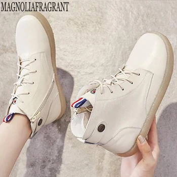 

Maternity shoes new women shoes flat Leather soft bottom shoes bottom leisure Comfortable non-slip Lace-up woman boots y138