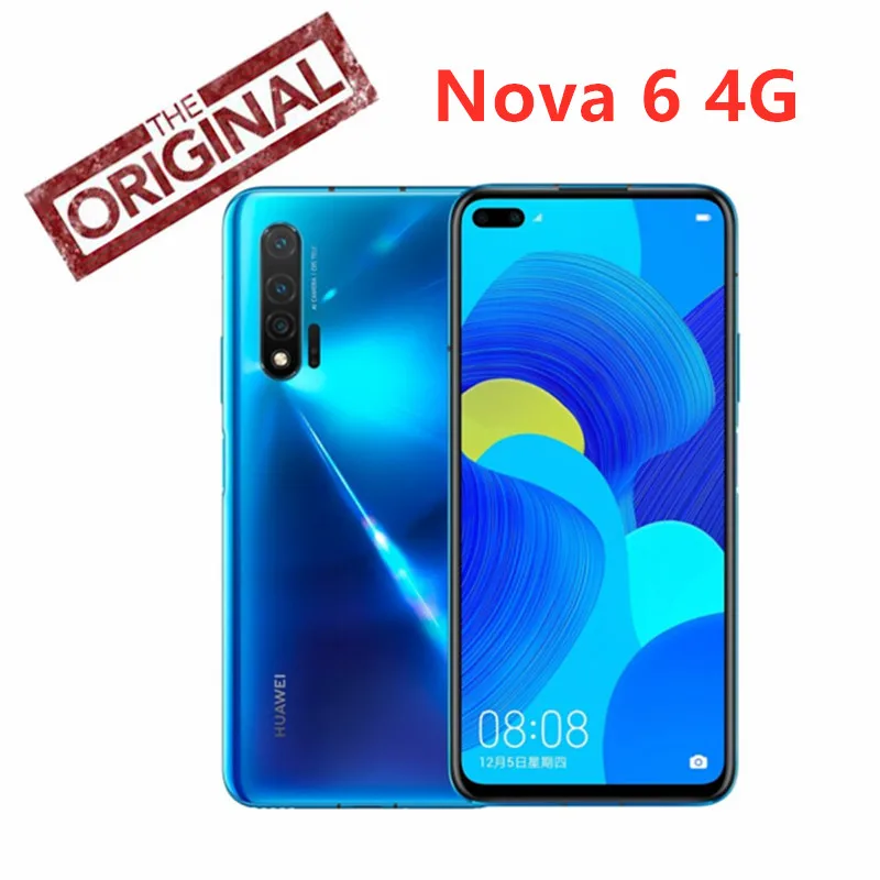 Оригинальный смартфон HUAWEI nova 6 4G экран 57 дюйма на базе Android 10 Восьмиядерный