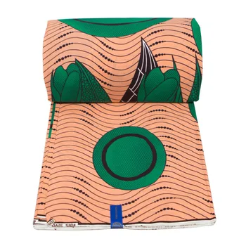 

2019 Fashion real dutch wax 100% cotton Ankara African printed wax material sewing fabric for party dress 6yards