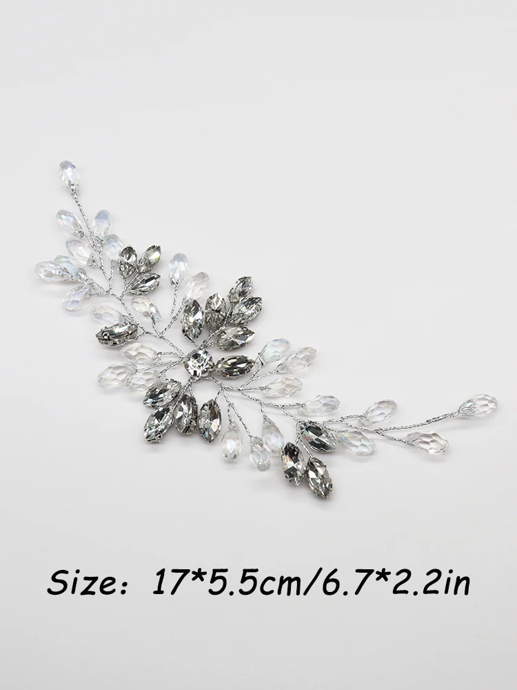 Elegant Silver Bridal Hair Accessory Rhinestone Hair Vine Crystal Headband Women Flower Jewelry Wedding Accessories