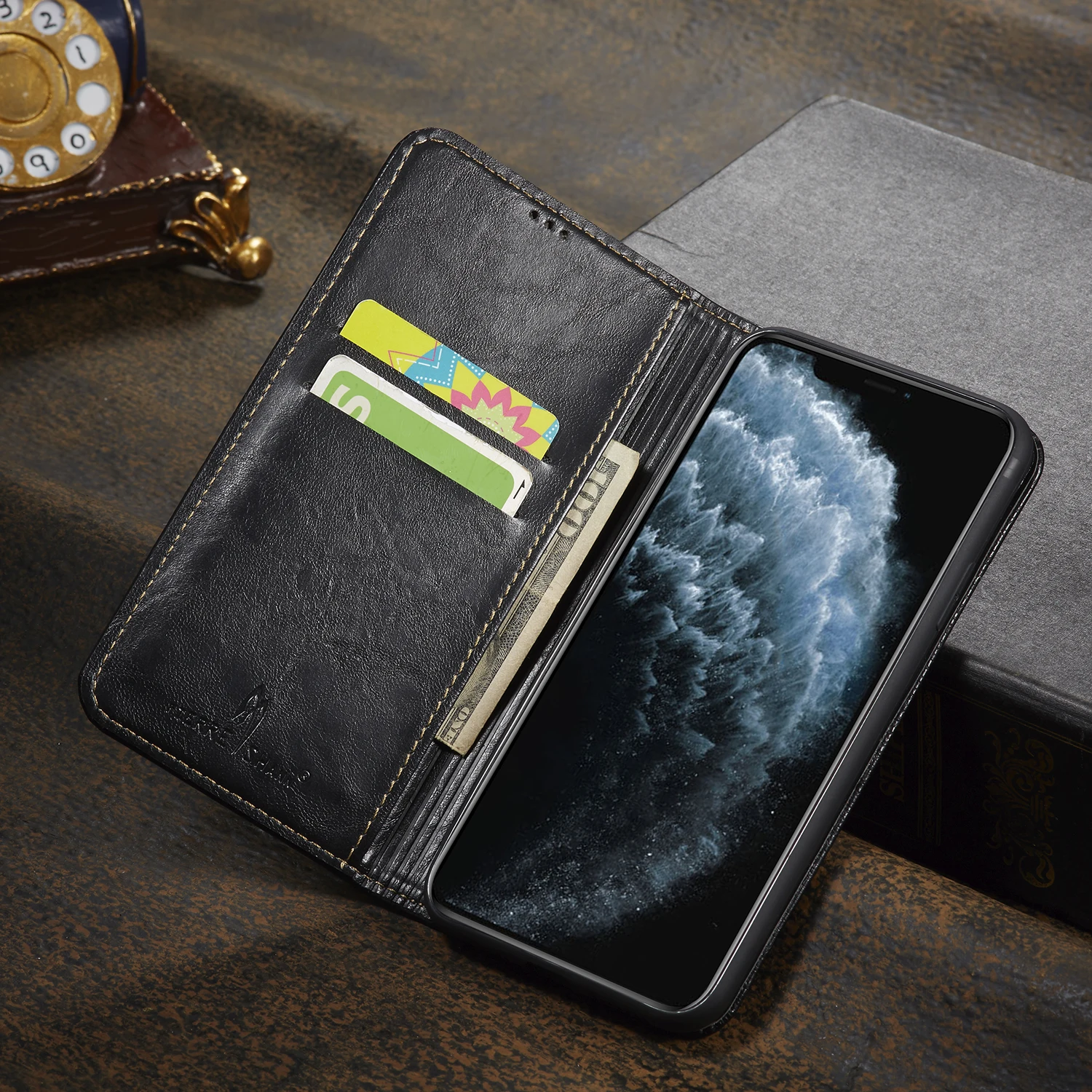 Чехол-книжка Fierre Shann из искусственной кожи чехол для iPhone 7 8 Plus X Xs XR Xs Max для iPhone 11 11Pro 11Pro Max чехол-кошелек
