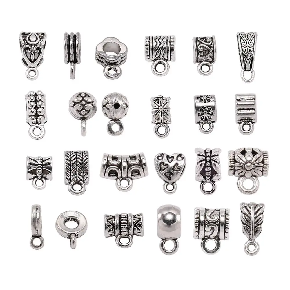 

20Pcs Spacer Beads Pendant Clips Charm Bail Beads Pendants Clasps Connectors For DIY Bracelet Necklace Jewelry Making Accessory