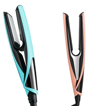 

2 in 1 LCD Display Electric Tourmaline Ceramic Hair Straightener Flat Iron Hair Curler Corrugated Curling Iron Hair Straightener