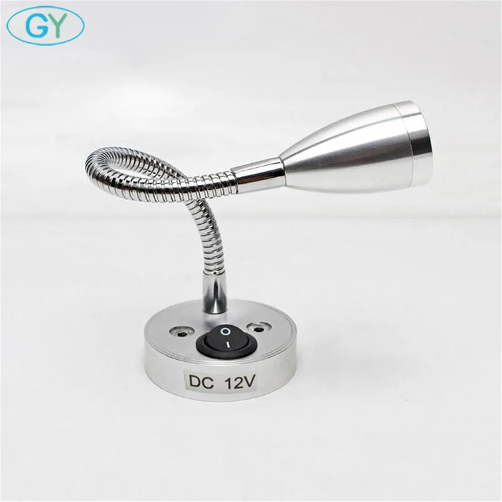 Светильник для чтения Gooseneck RV 12V 3W прикроватный настенный светильник с