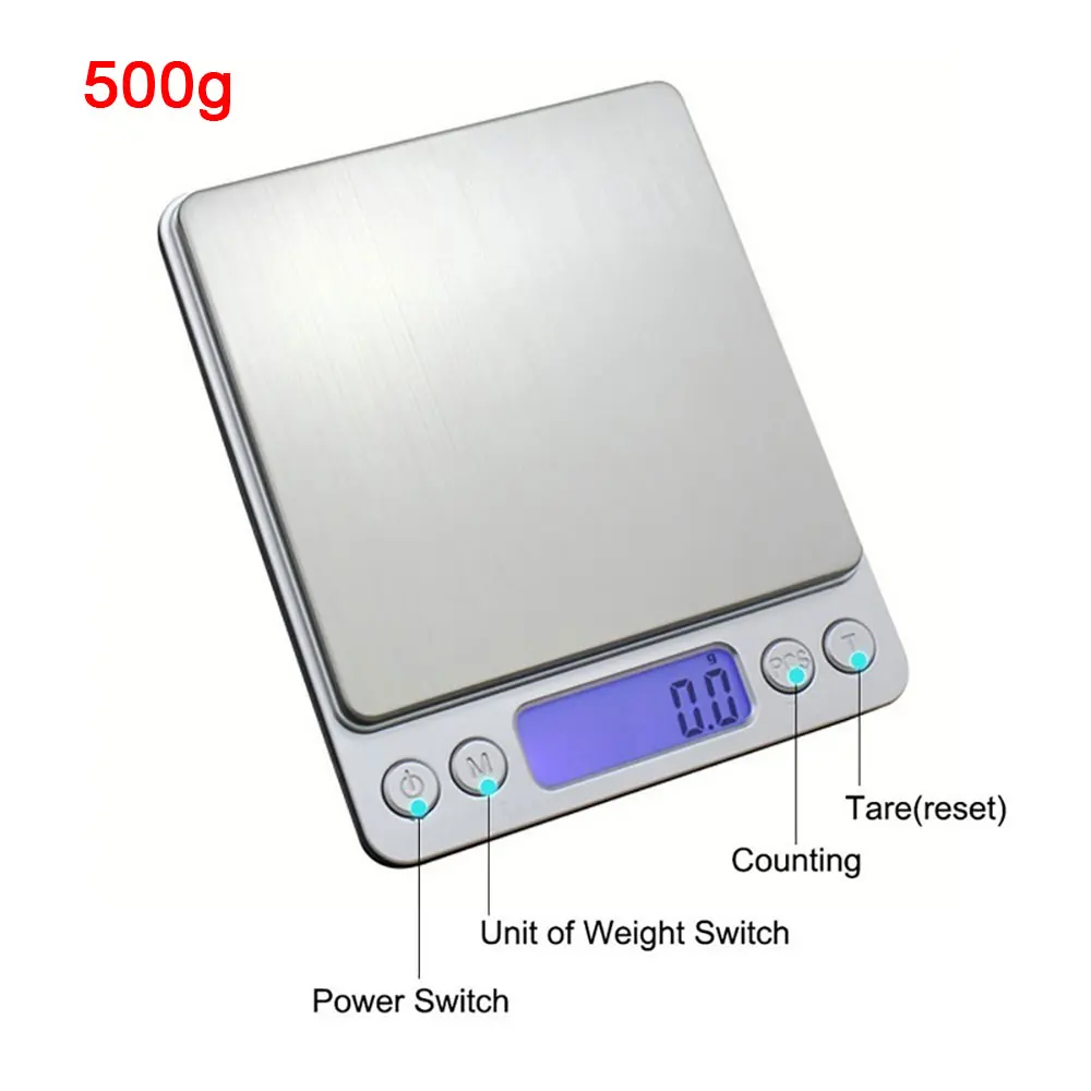 500g 0.01g SOLEDI весы для взвешивания из нержавеющей стали, весы для приготовления пищи, кухонные весы для жарки дома премиум класса, кухонные весы для выпечки, столовые весы с ЖК-дисплеем, точные - Цвет: 500g 0.01g