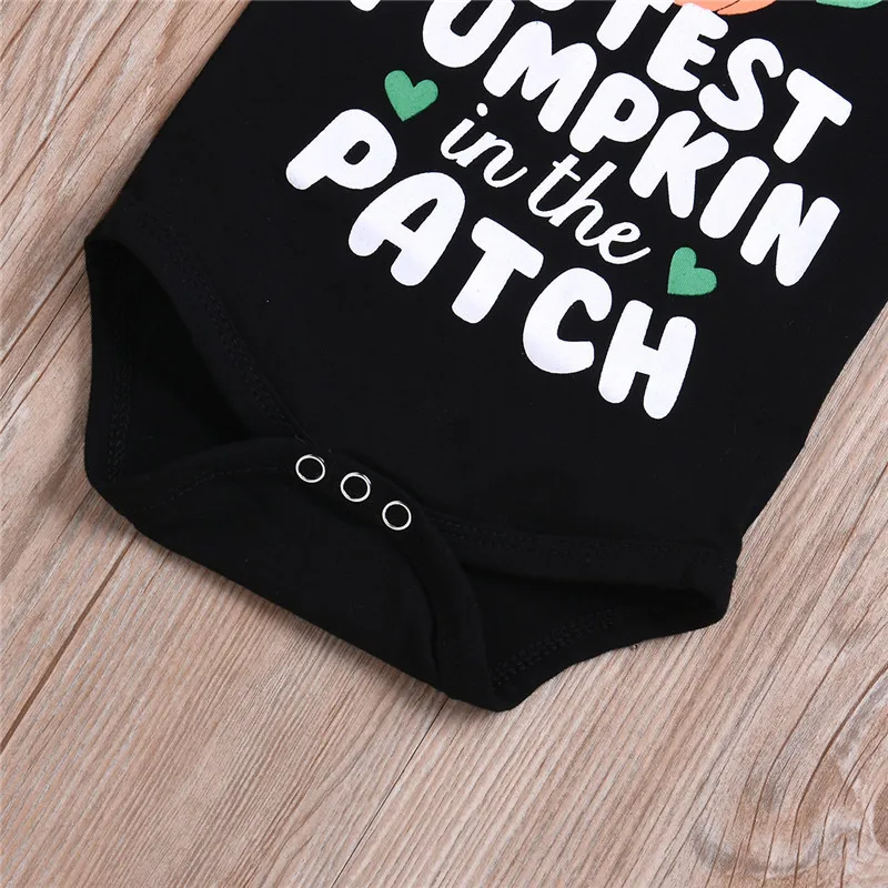 Newborn Baby Boy Girl Romper Jumpsuit Halloween Pumpkin Short Sleeve Clothes Outfit Costume 0-18 Months Clothings Sunsuits New