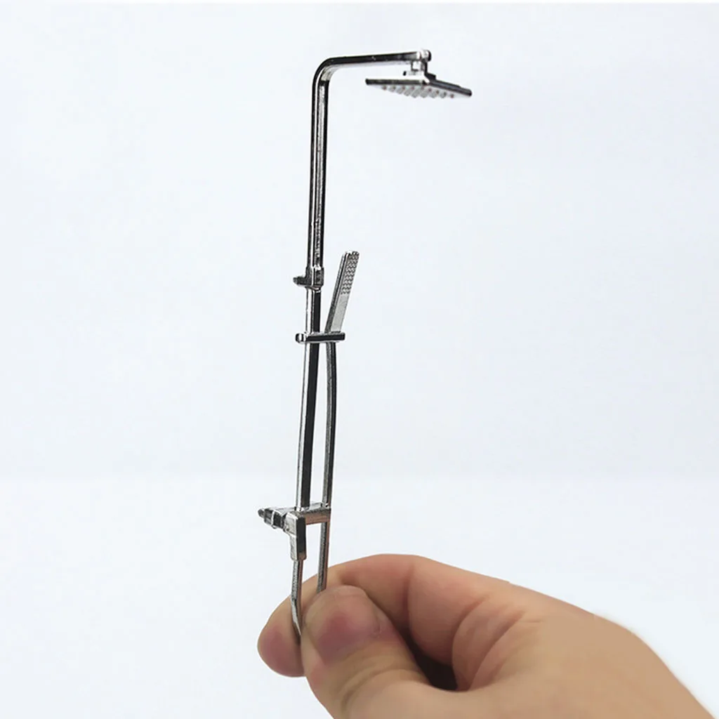 Silver Miniature Furniture Shower Head Tool For 1/12 Dollhouse Accessory