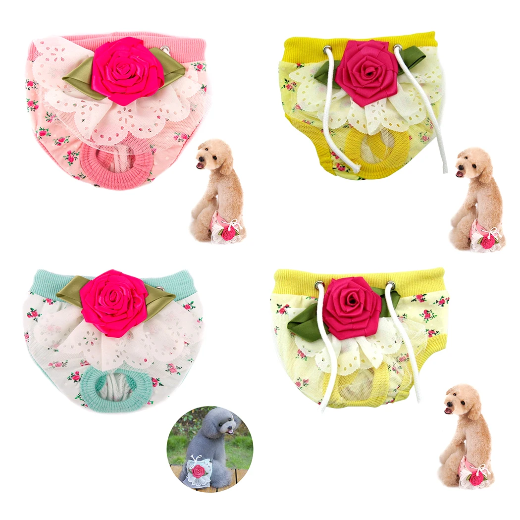 Креативный подгузник для собак многоразовые украшения цветов пеленка для животных гигиенические трусики для собак для женщин собак домашних животных антипритеснительные принадлежности