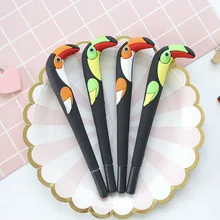 40PCS/Lot cute cartoon toucan pen students write homework stationery silica gel creative neutral pen