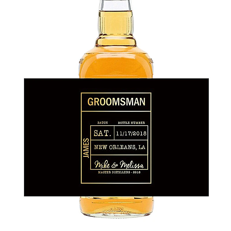 Label Botol Anggur Minuman Keras Undangan Pria Terbaik Kustom, Undangan Pria Pengiring Pengantin Saya, Hadiah Anggur Wiski Pengiring Pria Pesta Pernikahan