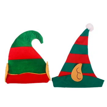 

2Pcs Christmas Elf Hat for Adults Children Santa Claus Christmas Ornaments Cute Elf Hats Party Cap Xmas Party Props Decoration
