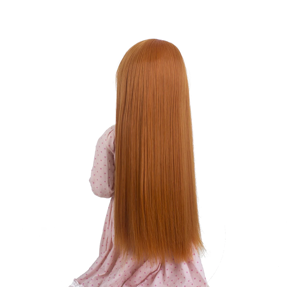 ; милый прически Silky straight, глубокий orange синтетический парик bjd кукла парик с полной челкой искусственные волосы пряди парик 1/3 1/4 1/6 1/8 для выбора