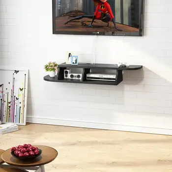 

Tribesigns 2 Tier Wall Mounted Floating Shelf TV Console 45.2x10.6x7 inch for Cable Boxes/Routers/Remotes/DVD Players Consoles