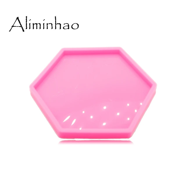 Dy0676 Fényes 4.7In/3.9In Hexagon Geode Coaster Agate Penész, Szilikon Penész Gyanta Epoxi Ékszerek Készítéséhez, Nagykereskedelem - Image 2