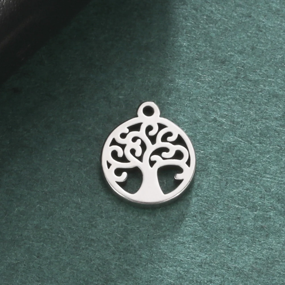 5pcs Tiny Tree of Life Crosses Hearts Charms DIY Pendant Making
