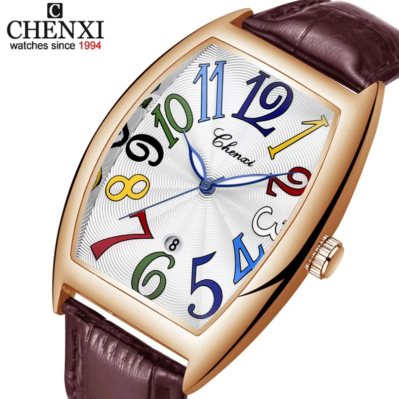 Orologi da uomo orologio al quarzo CHENXI Tonneau di lusso delle migliori  marche orologio da uomo in pelle impermeabile 30M orologio da uomo con data  di moda|Quartz Watches| - AliExpress