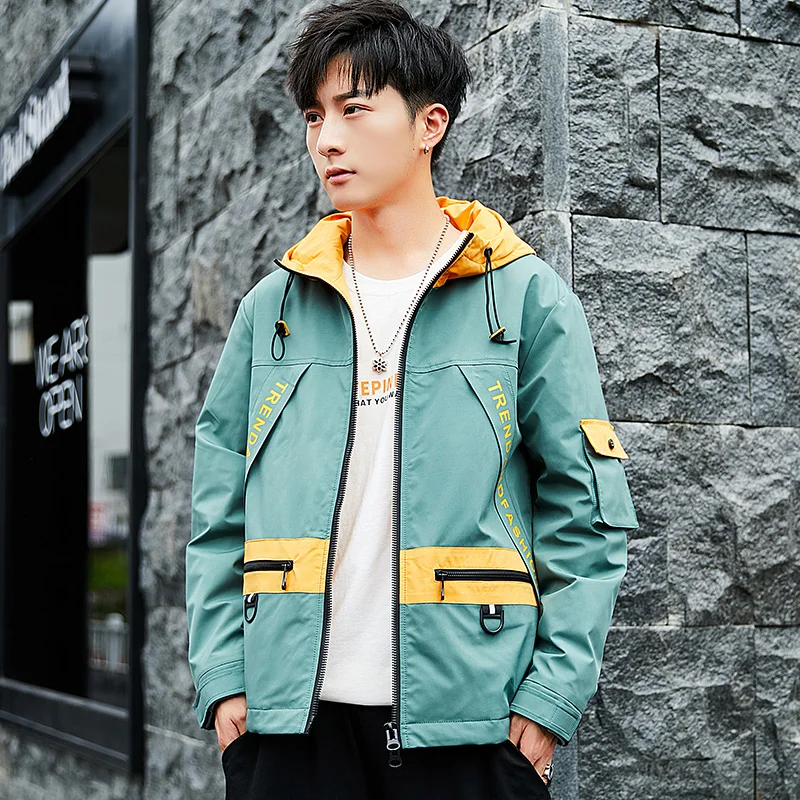 

2019 new jacket loose men's bomber jacket men's casual hip hop baseball collar print fashion jacket smooth jacket streetwear