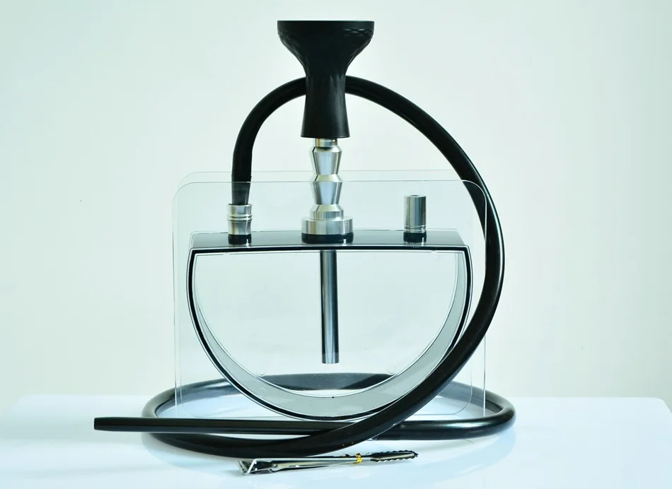 

New Acrylic Shisha Pipe Set Hookah with LED Light Shisha Silicone Bowl Hose Spring Charcoal Tongs Chicha Narguile Accessories Se