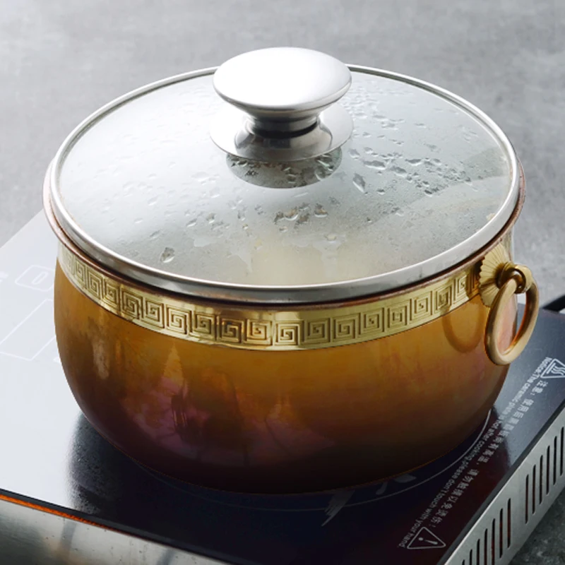 

18cm single pure purple copper electromagnetic oven small hot pot mutton slices cooked soup pot malatang old Beijing Donglaishun