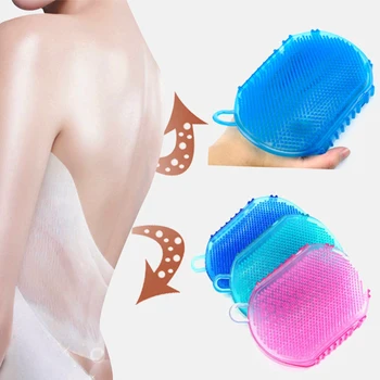 

1Pcs Soft Silicone Massage Scrub Gloves The Bath Body Brush Peeling Body Bath Brush Exfoliating Gloves Silicone Bath Scrubber