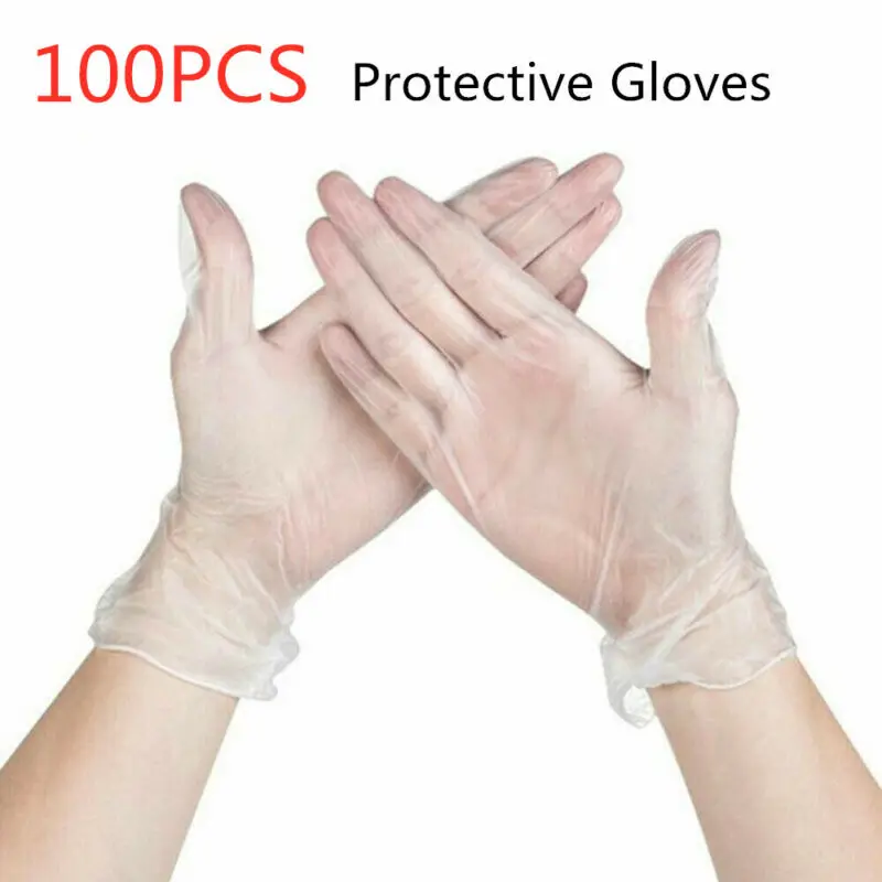 In stock 100pcs/Box Vinyl Gloves Disposable Powder-free Industrial Food Safety 1.5 AQL Translucent PVC Nitrile | Дом и сад