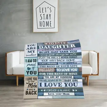 

Flannel Throw Blanket To My Daughter Blanket Printed Quilts Dad Mom For Daughter's Gift Encourage And Love Blanket for Bed