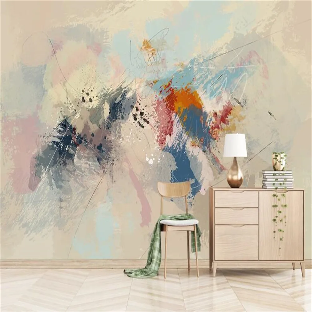 

milofi manufacturers custom wallpaper mural 3d modern abstract color art oil painting sofa background wall