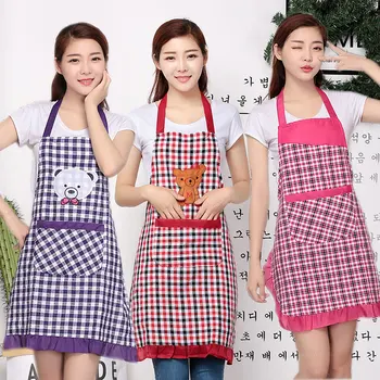 

Lace sling simple kitchen apron Korean fashion cute oil-proof cotton gown adult female anti-dressing