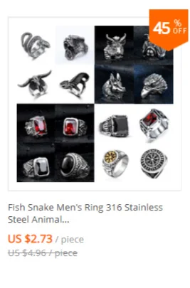 Retro Mens Rings 316L Stainless Steel For Male Boyfriend Biker Jewelry Golden Blue CZ Crystal Stones Skull Eagle Ring 2021 New