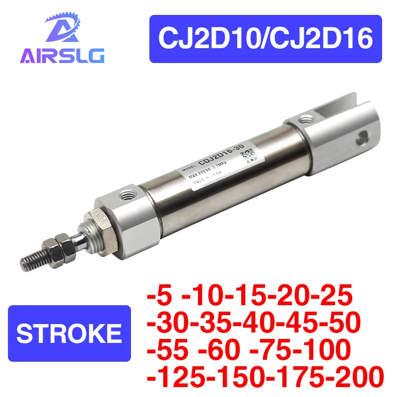 

CJ2D CJ2D16 CJ2D10 Double clevis with pins Mini Pneumatic Cylinder Double Acting Single Rod Air Cylinder-5-10-15-20-25-50-75-200