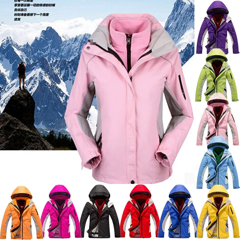 Спорт на открытом воздухе теплый ветер зимняя женская Лыжная альпинистская походная куртка большой размер S-XXXL лыжные куртки