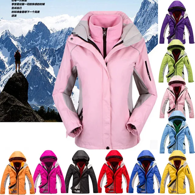 US $32.80 Outdoor Sports Warm Wind Winter Woman Ski Mountaineering Camping Hiking Piece Suit Jacket Large Siz