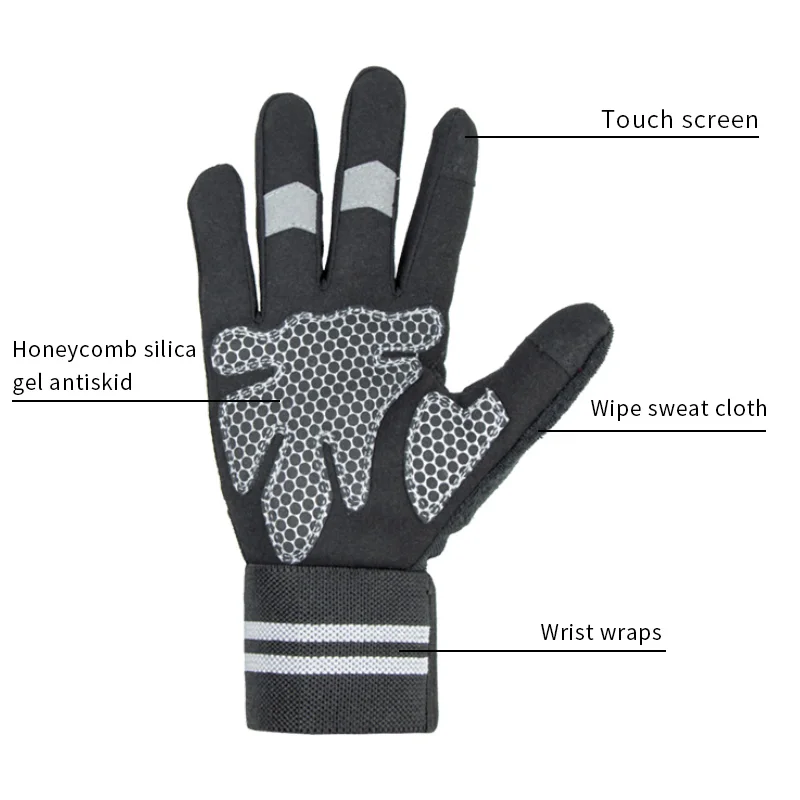 Gym Gloves Full Finger Weight Lifting Gloves With Wrist Support For Heavyweight Exercise Fitness Training Bodybuilding 5