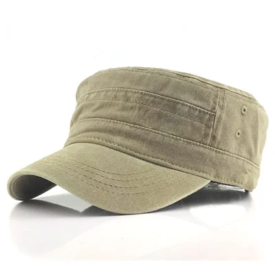 Khaki Модные Для мужчин s шапка унисекс Для женщин Для мужчин плоской крыши Военная Кепка шапка Бейсбол поле Кепки Snapback Повседневное Кепки s - Цвет: Khaki