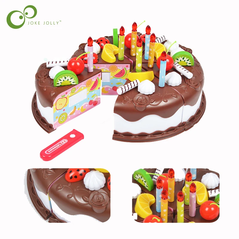 37pcs Set Children S Play House Birthday Cake Toy Little Girl Chopped Music Simulation Fruit Cut To See Creative Little Toy Lxx Kitchen Toys Aliexpress