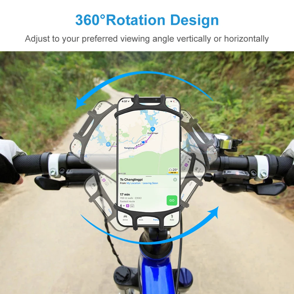 360 ° Rotatable Sepeda Ponsel Pemegang Berdiri Silikon Sepeda Bersepeda Stang GPS Ponsel Penopang Mount Braket untuk Xiaomi