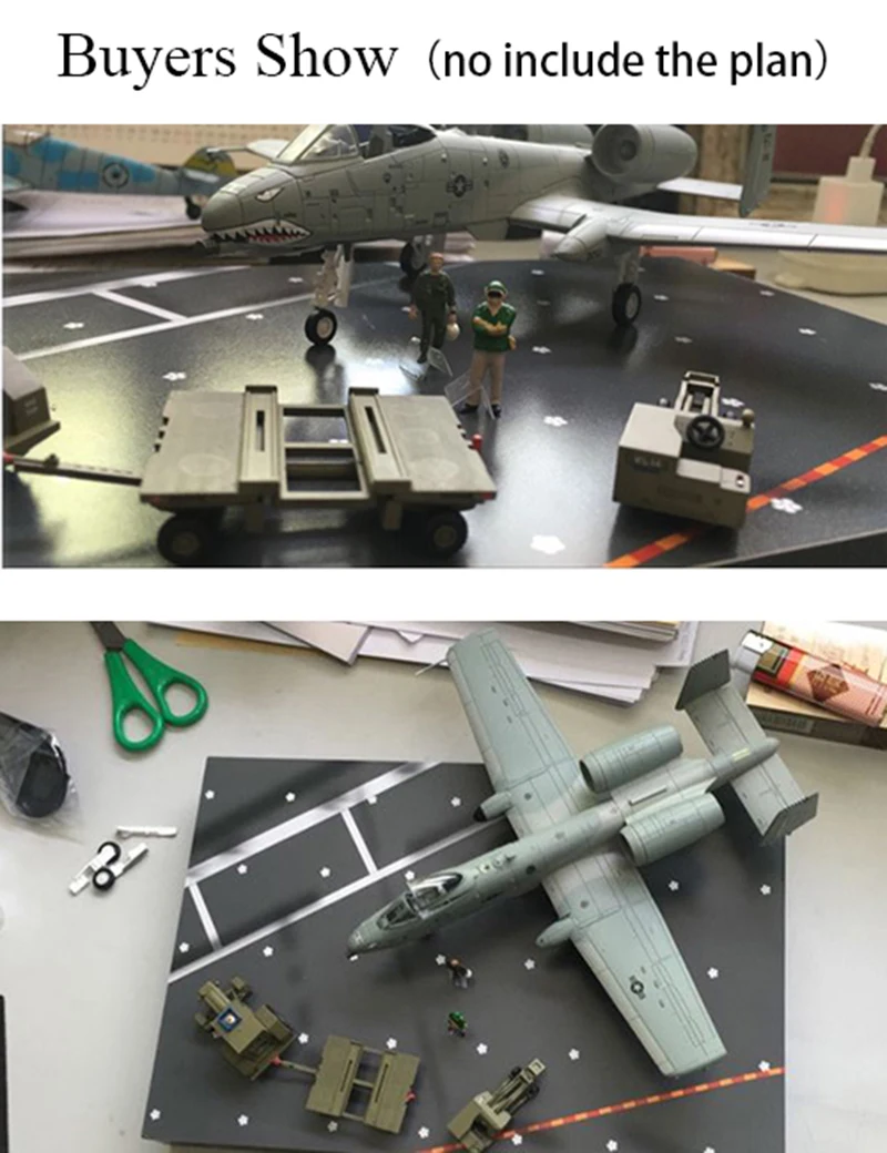  1:72 Wooden Fighter Platform 1:144 Aircraft Runway 3D Model Sand table Simulation Deck Miniature Mi