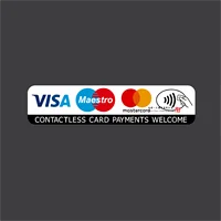 Contactless Credit Card VISA Mastercard Maestro Payments Stickers Taxi Shop