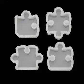 

4Pcs Puzzle Gemstone Crystal Mold Silicone Mould DIY Jewelry Pendant Making Tools