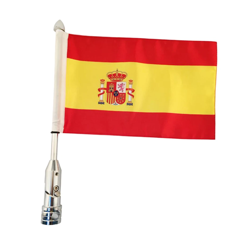 Spain Flagpole Mount + 6 x 9 Flag Kit Adjustable for Honda Goldwing CB VTX CBR