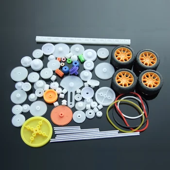 

78Pcs/Set Model Gear Kit Motor Axles Tires Bushings Bevels Racks Wheels Accessories For DIY Toy Car Parts