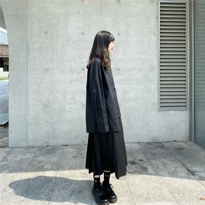 Design sense irregular long-sleeved Shirt Women