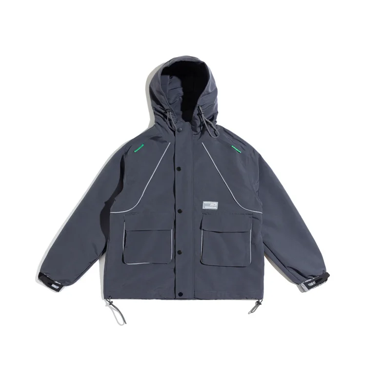 

Northern Boundary Men'S Wear 2020 Spring New Style Reflective Strips Workwear Hooded Jacket Men's Popular Brand Coat