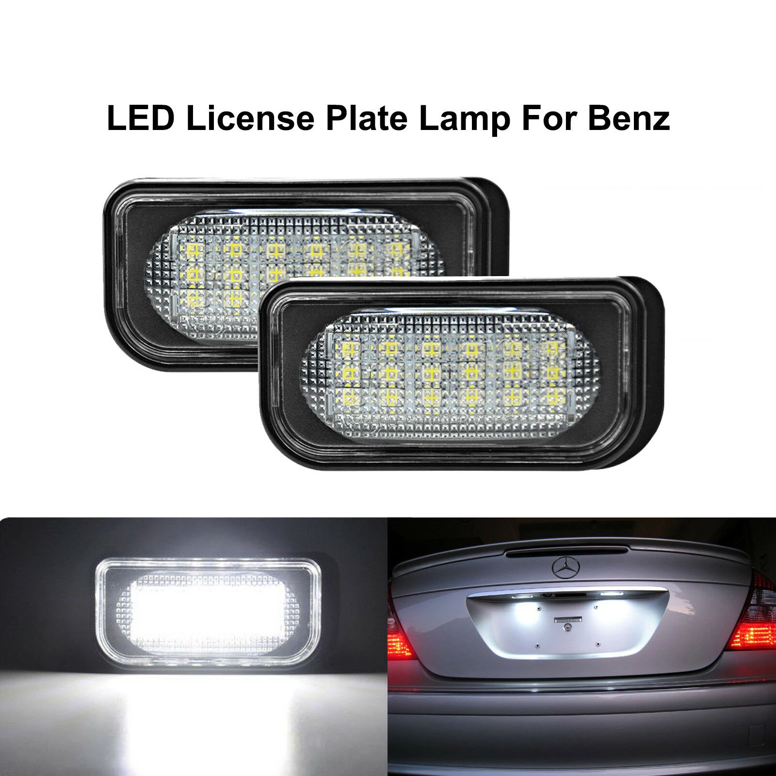 

LED License Number Plate Lamps For Mercedes Benz C-class W203 4D W209 CLK R230