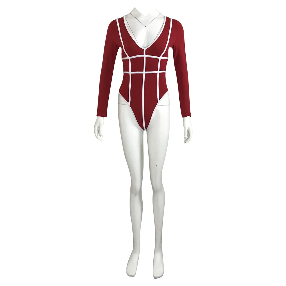 Wantmove V-Neck Elegant Long Sleeve Women's Bodysuit 2021 New Striped Fancy Jumpsuit Sexy Festival Clothing JZ520