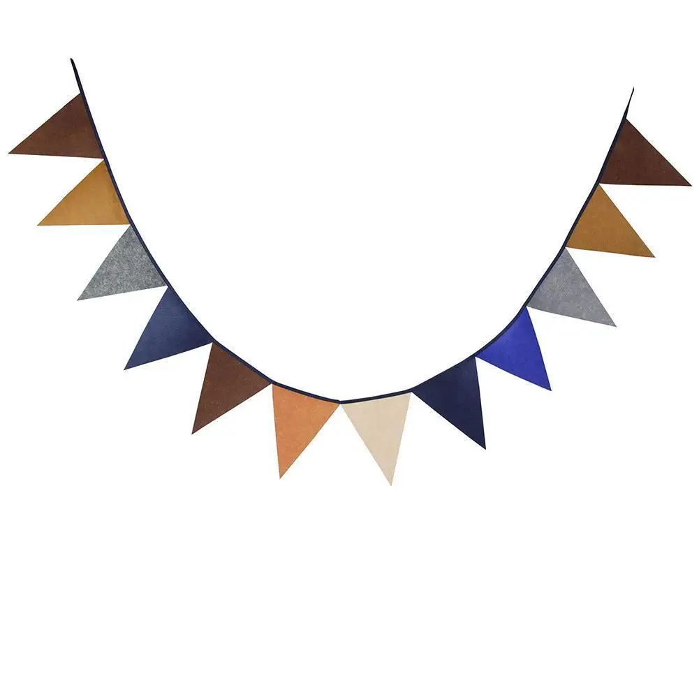 Pennant Wedding Supplies Brown Non Woven Fabric Room Nonwoven Party Banner Deco Decoration Flags Baby Birth C0Y7 | Дом и сад