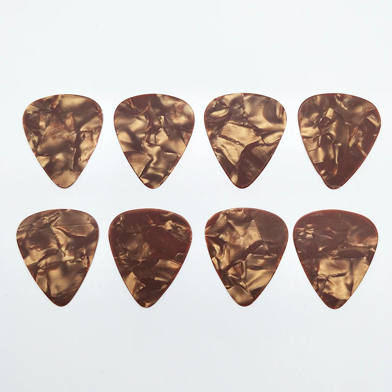 Pearloid Brownl Guitar Pick, Acoustic, Electric Bass, Guitar Plectrum, Thin, Medium, Heavy, 100Pcs Lot, Prompt ship 316