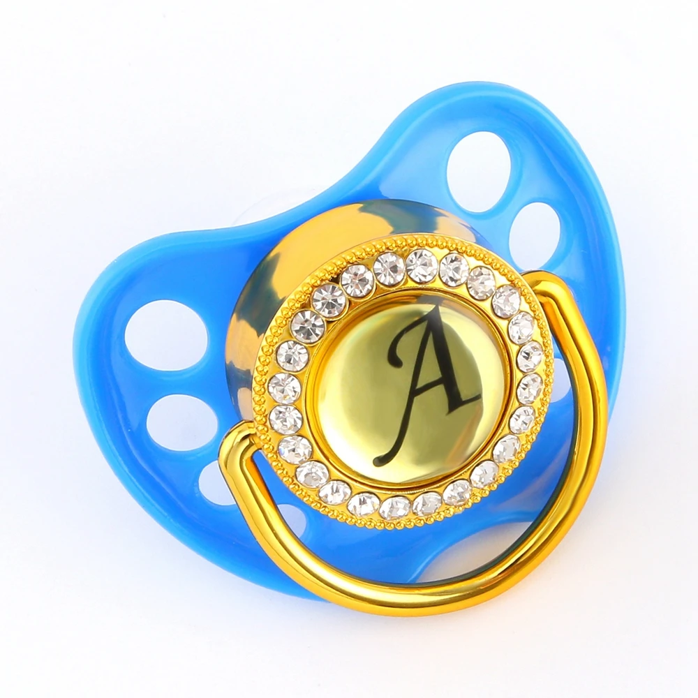 Bling Bling Customized Letter Pacifier For Baby Six Colors Dummy With Name Initials Letter Chupeta 0-18M Baby