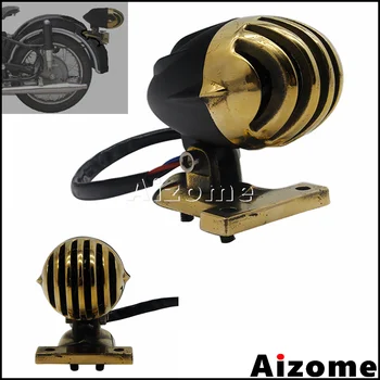 

Motorcycle Bird Cage Brass Grill Tail lamp Retro Brake License Plate Light For Harley Chopper Bobber Cafe Racer Brake Tail Light