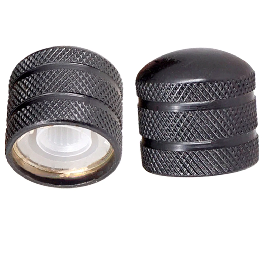 Black Metal Guitar Volume Tone Control Knob Switch Tip Knob Cap